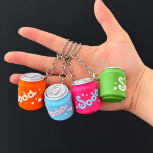 Soda Pop Can Fidget Clicker Keychain