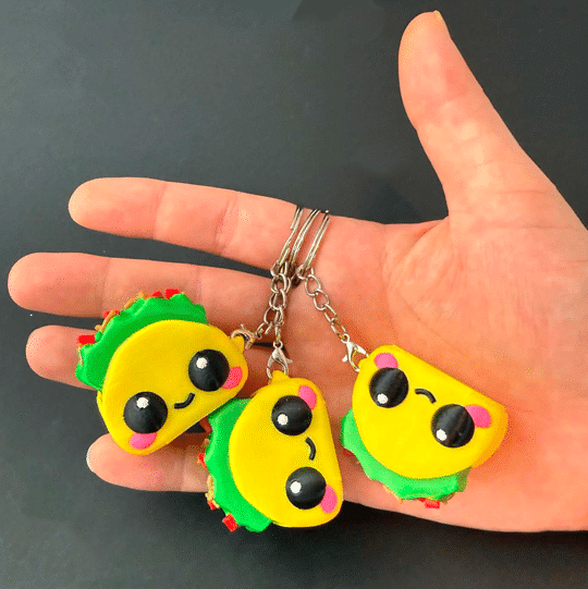 Taco Fidget Clicker Keychain